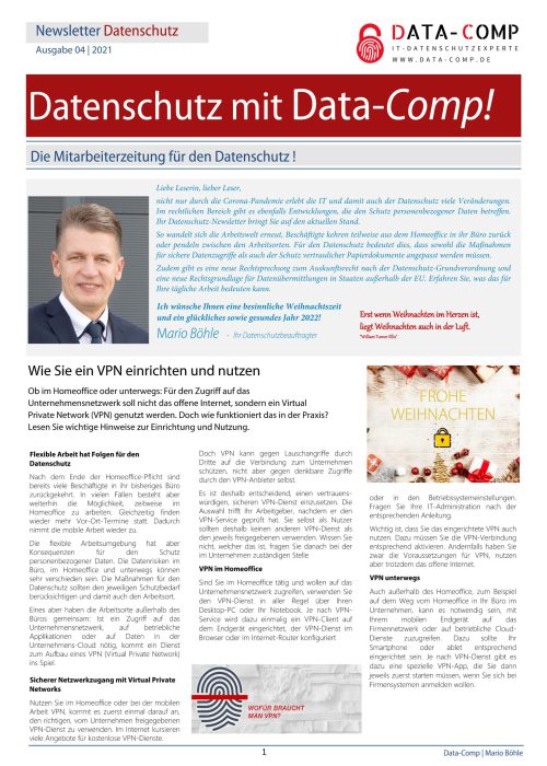 Data-Comp Mitarbeiterzeitung - Ausgabe 2021-04