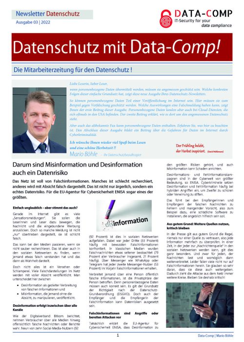 Data-Comp Mitarbeiterzeitung - Ausgabe 2022-03
